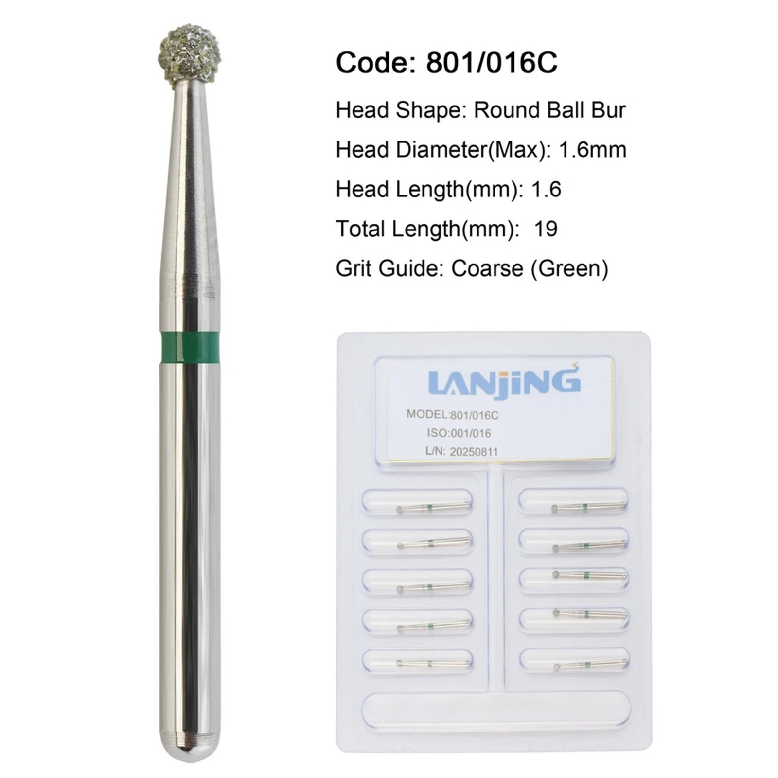 Dental Burs Diamond Surgical Long Ball Round End Taper Egg Football High Speed