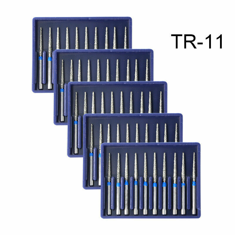 10PCS Diamond Burs TR-11 Medium FG 1.6mm for High Speed Handpiece bomaoer