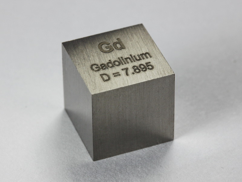 Gadolinium density cube ultra precision 10.0×10.0x10.0mm – 99.95% purity