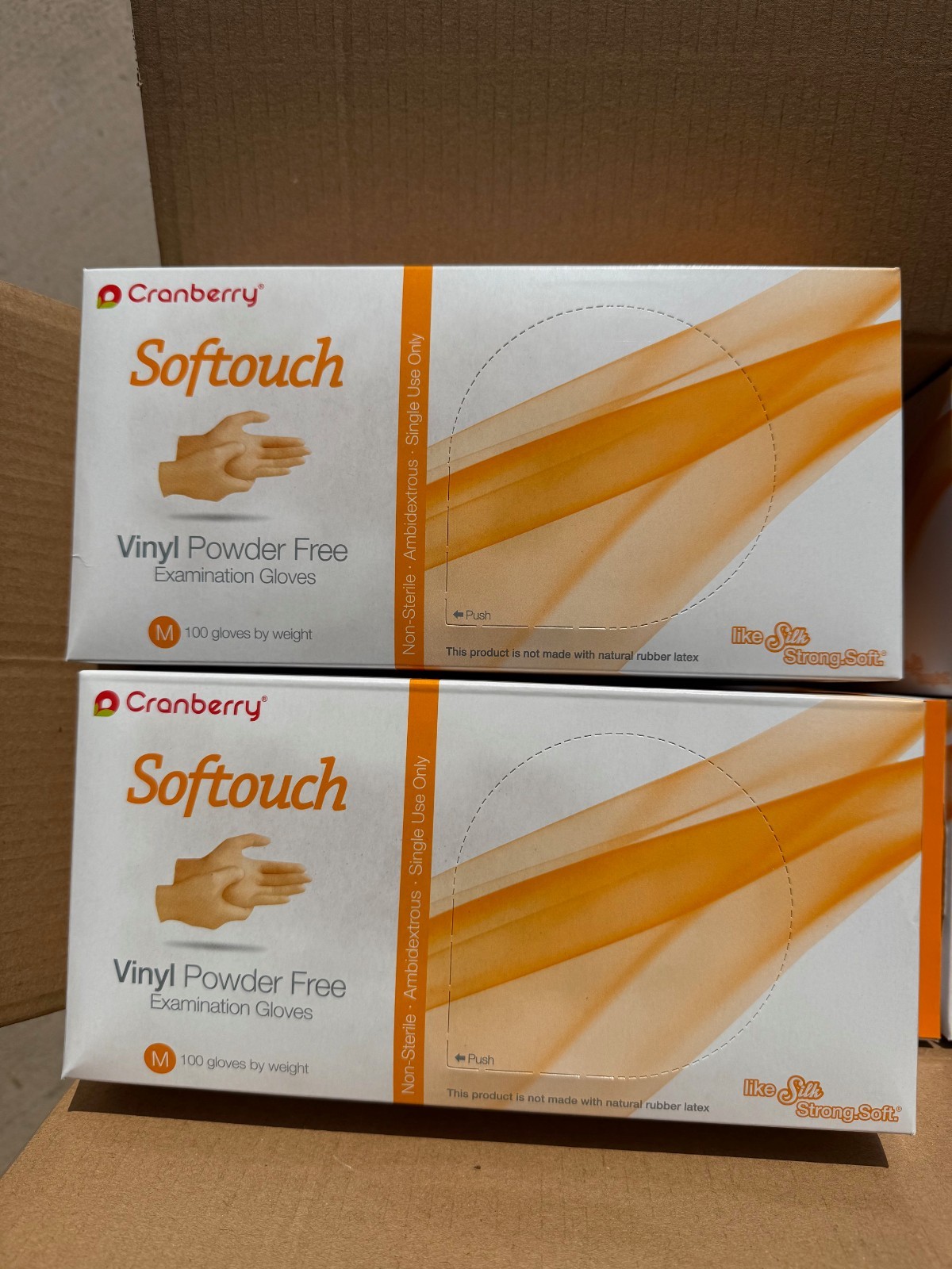 Cranberry Softouch Vinyl Exam Gloves Clear Non-Sterile