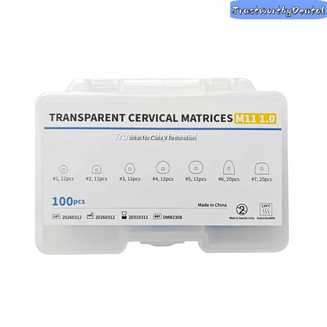 Dental Matrix Forms Cervical Transparent Blue Matrices Handle Class V Cure-Thru