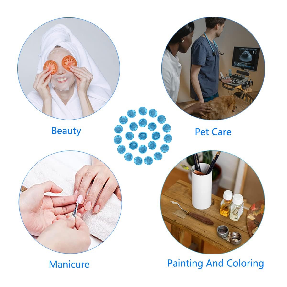 CONOVOZON Medium Disposable Nitrile Finger Cots, Anti-Static Blue