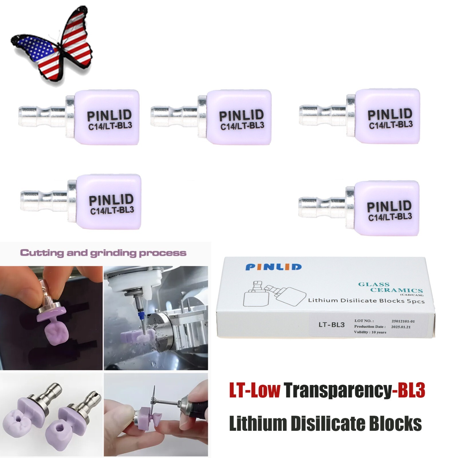 C14 Emax Glass Ceramic Lithium HT/LT Transparency Cerec blocks Dislicate CAD/CAM