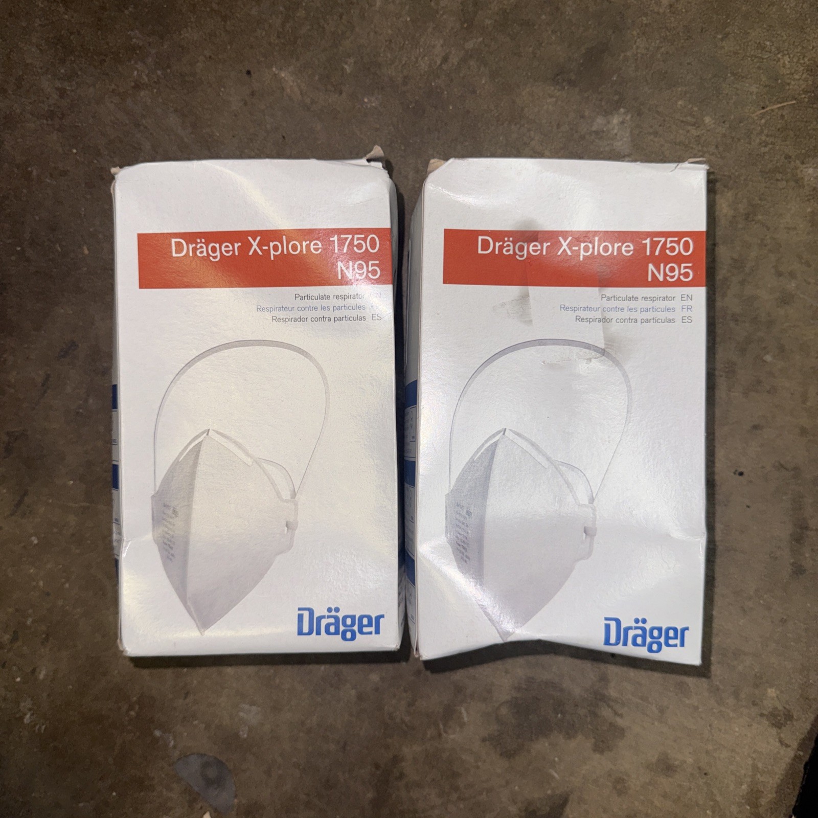 40 Masks Drager X-plore 1750 N95-40ct 2 Boxes 20 Each Brand New In Box 01/2025