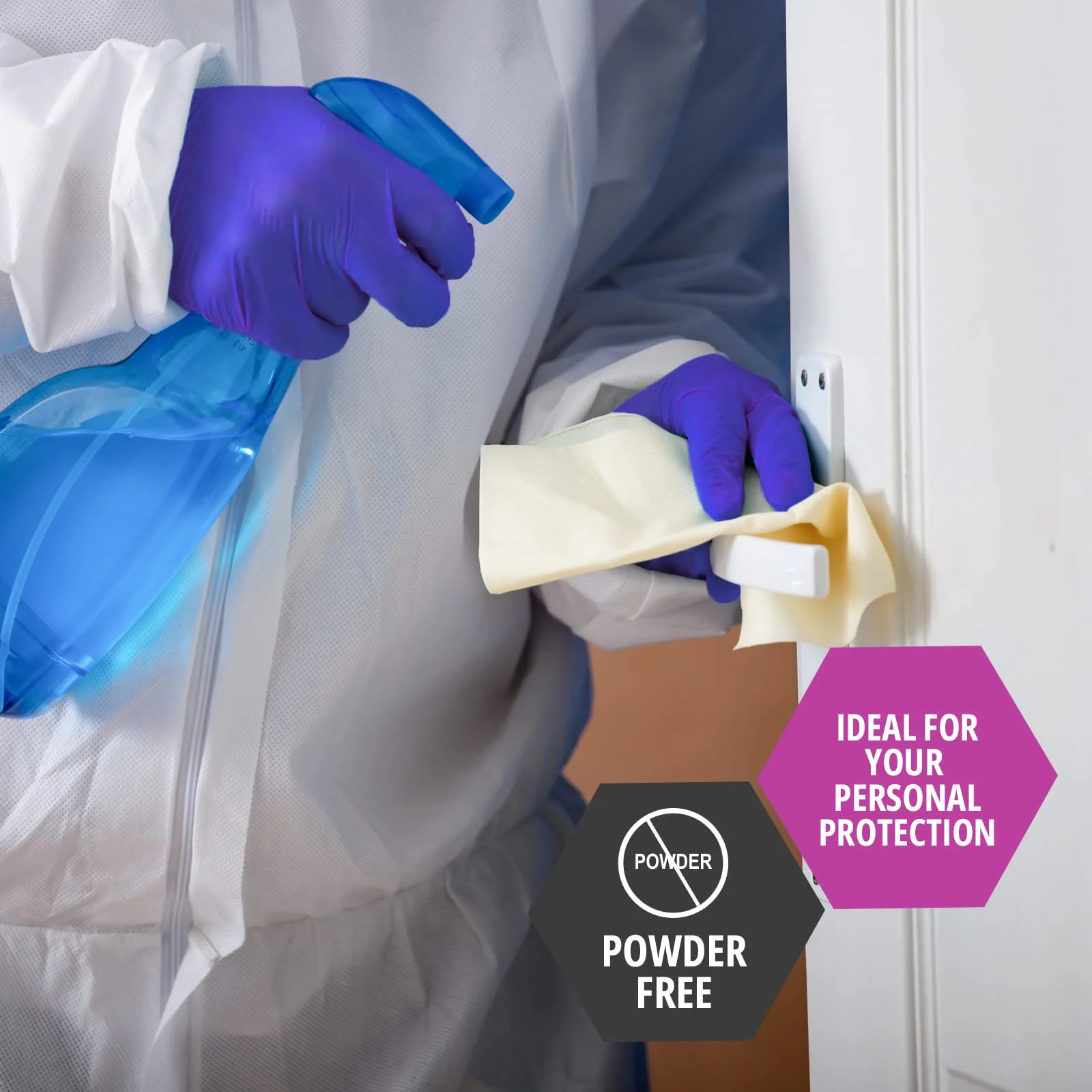 MED PRIDE Nitrile Gloves, 50 Count, Blue, Disposable Powder & Latex-Free Gloves
