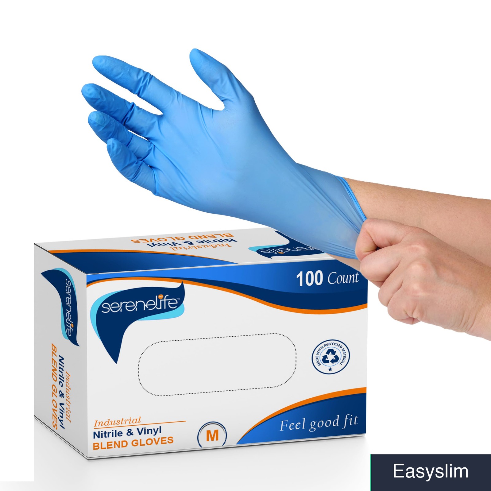 Disposable Nitrile Gloves 100 Pack Medium Blue Textured Powder Free