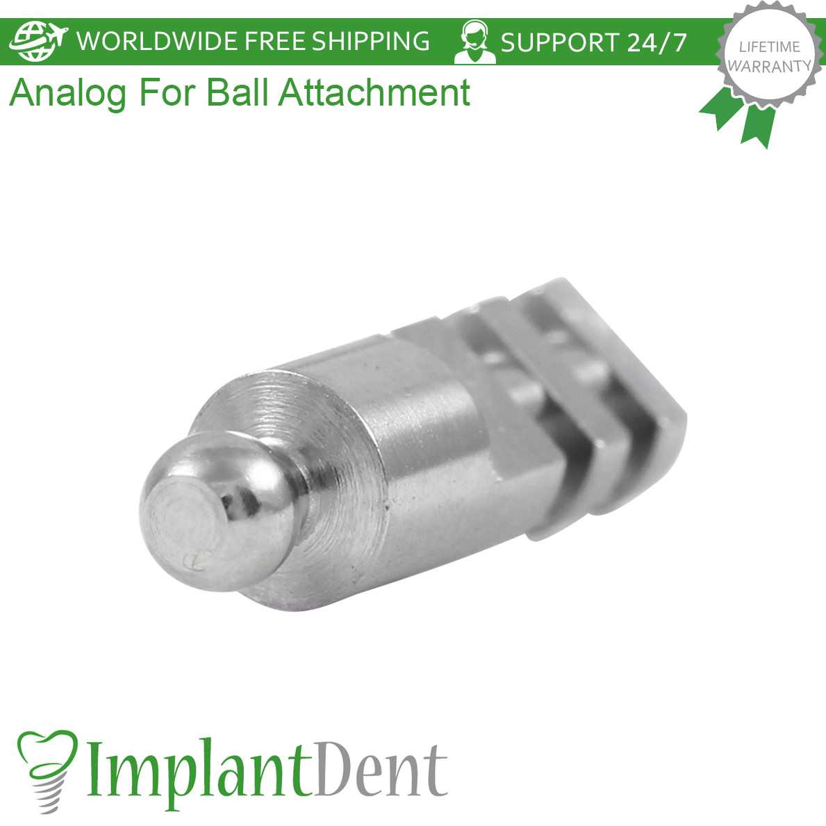 5x Titanium Ball Attachment System Analog Dental Prosthetics 15.1mm Dentist Lab