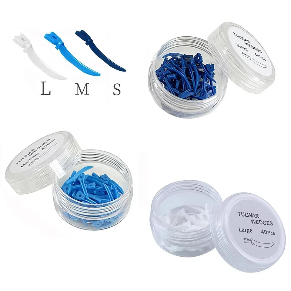10 Boxes Dental Disposable Plastic Refills Wedges Tulwar Wedge Circular Holes