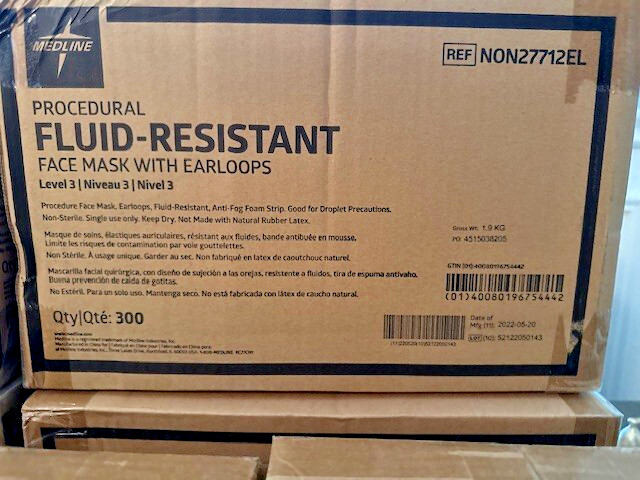 Procedural ASTM Level 3 Procedural Fluid-Resistant Face Mask w/Earlo 1800 total