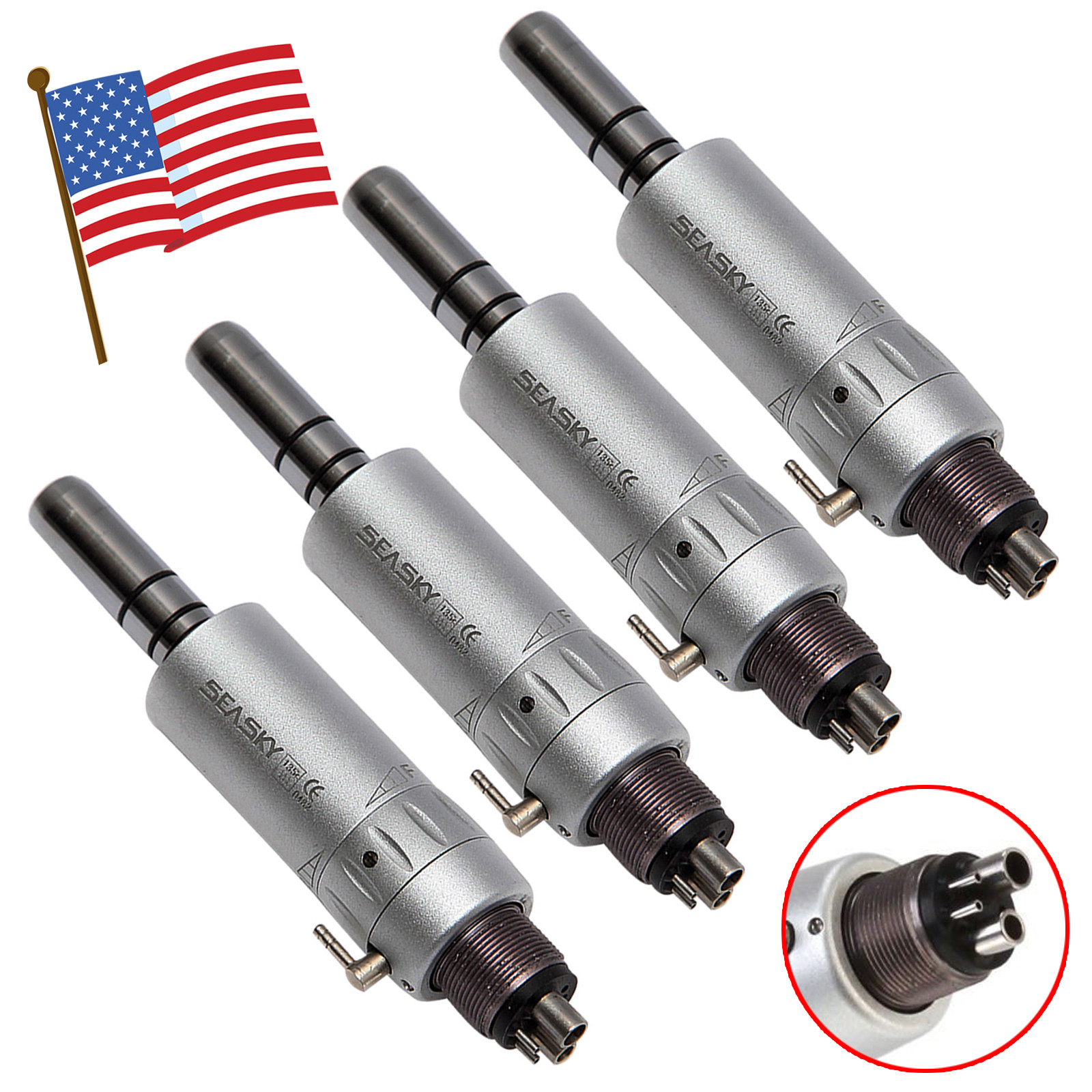 4pcs NSK Style Dental Air Motor Handpiece 4 Hole E-type Slow Low Speed motors M4