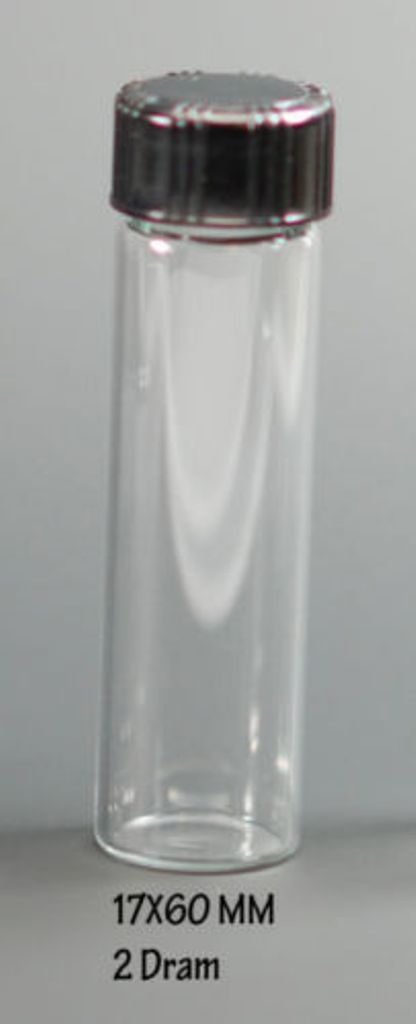 144 Pcs [Gross] Clear 2 Dram 8ml Glass Vials w/ Cone Liner caps [17mmX60mm]