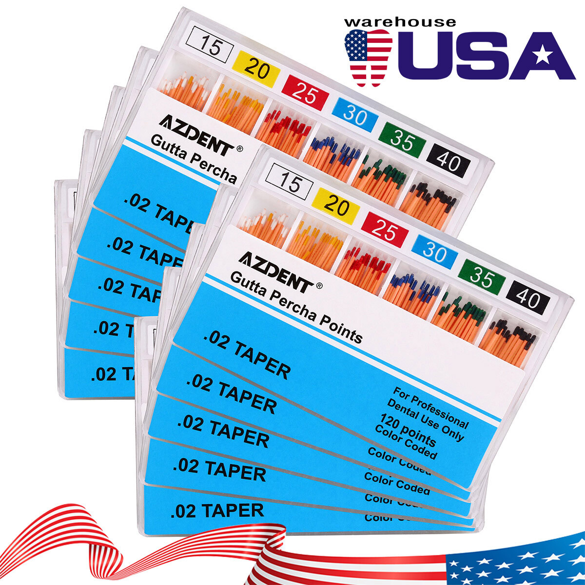 Dental Obturating Absorbent Paper Points F1F2F3/Canal Gutta Percha Points 15-40#