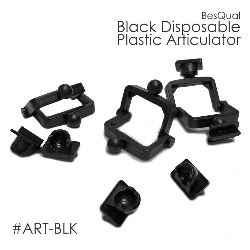 Dental Lab Disposable Articulator Plastic – 100 Sets – Black or White