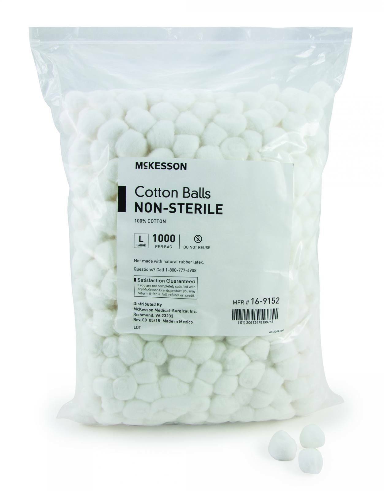 McKesson Cotton Ball, Large, Cotton, NonSterile, Case of 2000, BRAND