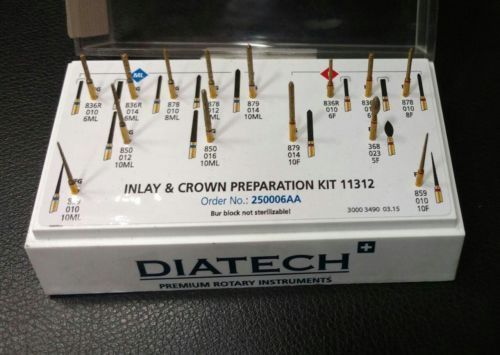 Coltene Diatech Gold Diamond Burs Crown Bridge Golden Kit Switzerland