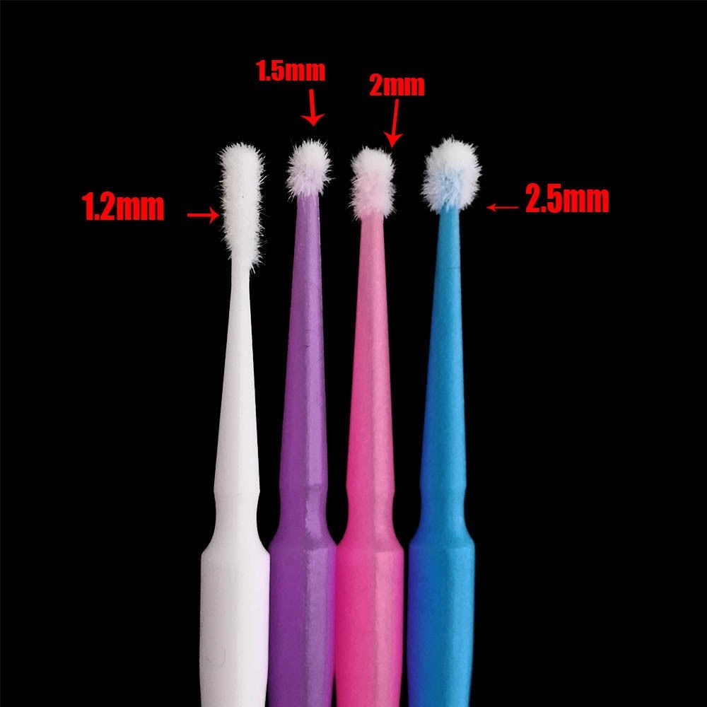 100Pcs/Pack Dental Micro Brush Disposable Materials Tooth Applicators 1.2-2.5mm