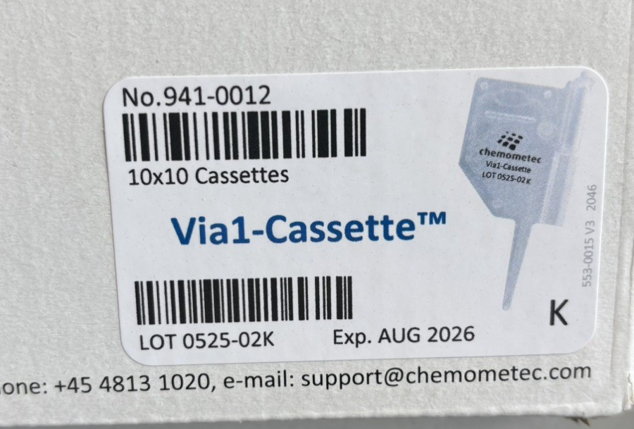 ChemoMetec Via1-Cassette 941-0012 100/Box Factory Sealed Exp 08/2026