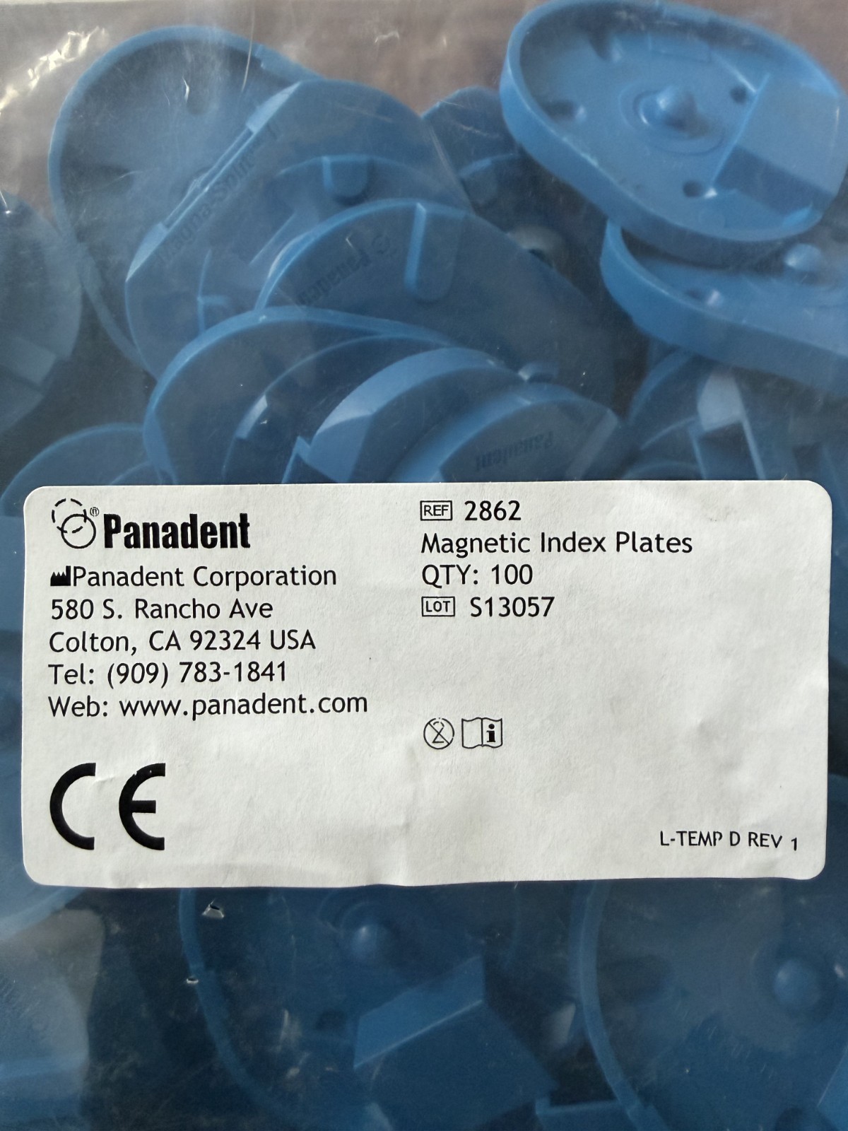 NEW – Panadent Compatible Magnetic Mounting Plates Blue (2262) BAG