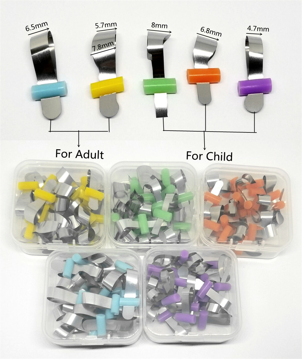 50Pcs Dental Matrix Band Sectional Contoured Matrices Refill Wedges Adult Kid
