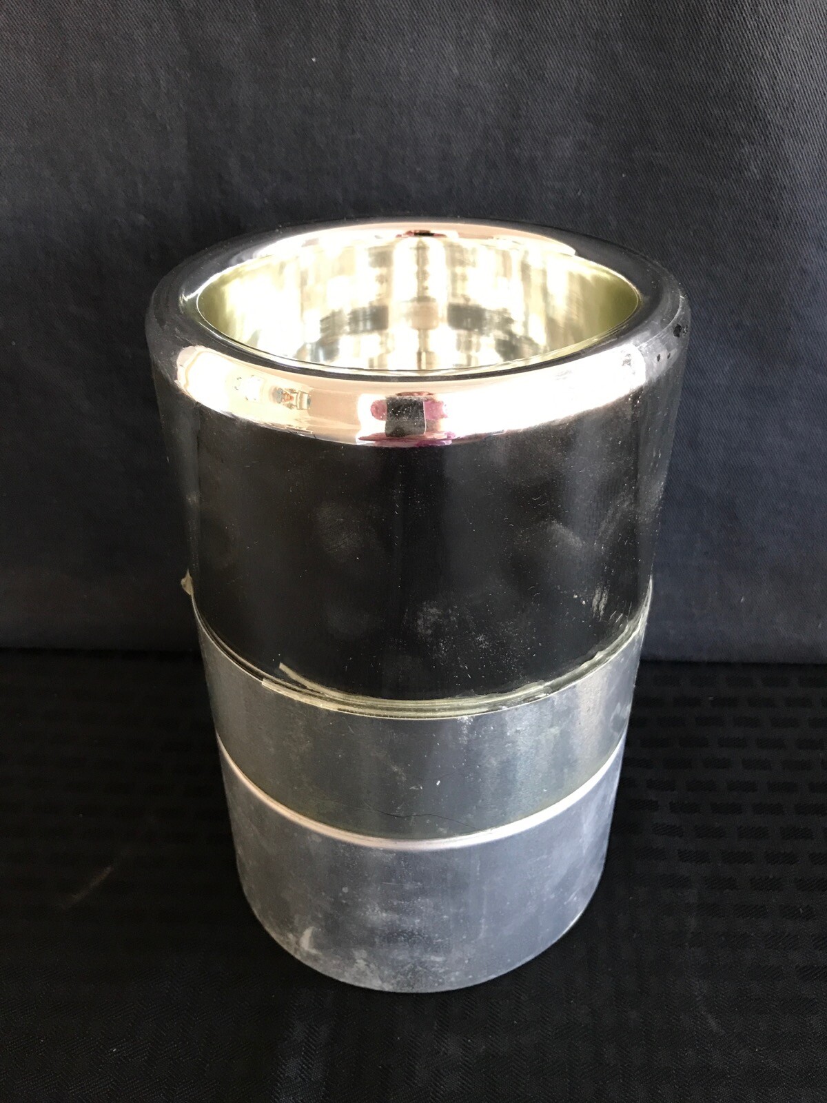 Lab 1900mL Cylindrical Glass & Aluminum Dewar Flask Wide Mouth 229mm H 120mm ID