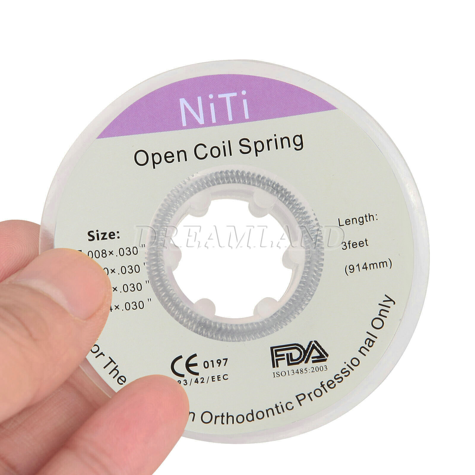 Dental Orthodontic Niti Open Coil Spring Spool Dia.012 Inch 914 mm 3 Feet