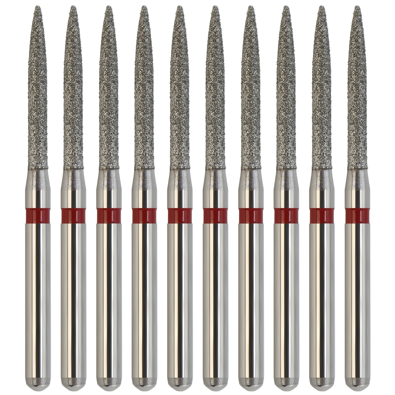 Dental Diamonds Flame Burs 863/012F Fine Grit Red FG for High Speed Handpiece