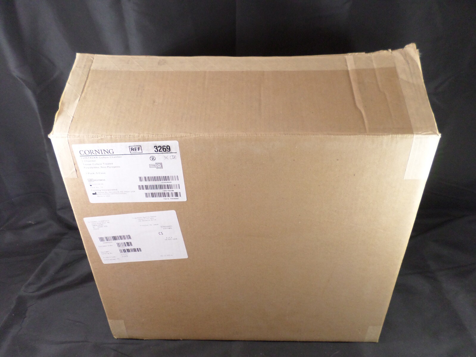 CORNING Polystyrene 1272cm² 2-Chamber TC-Treated CellSTACK W Vent Caps 3269 5/cs