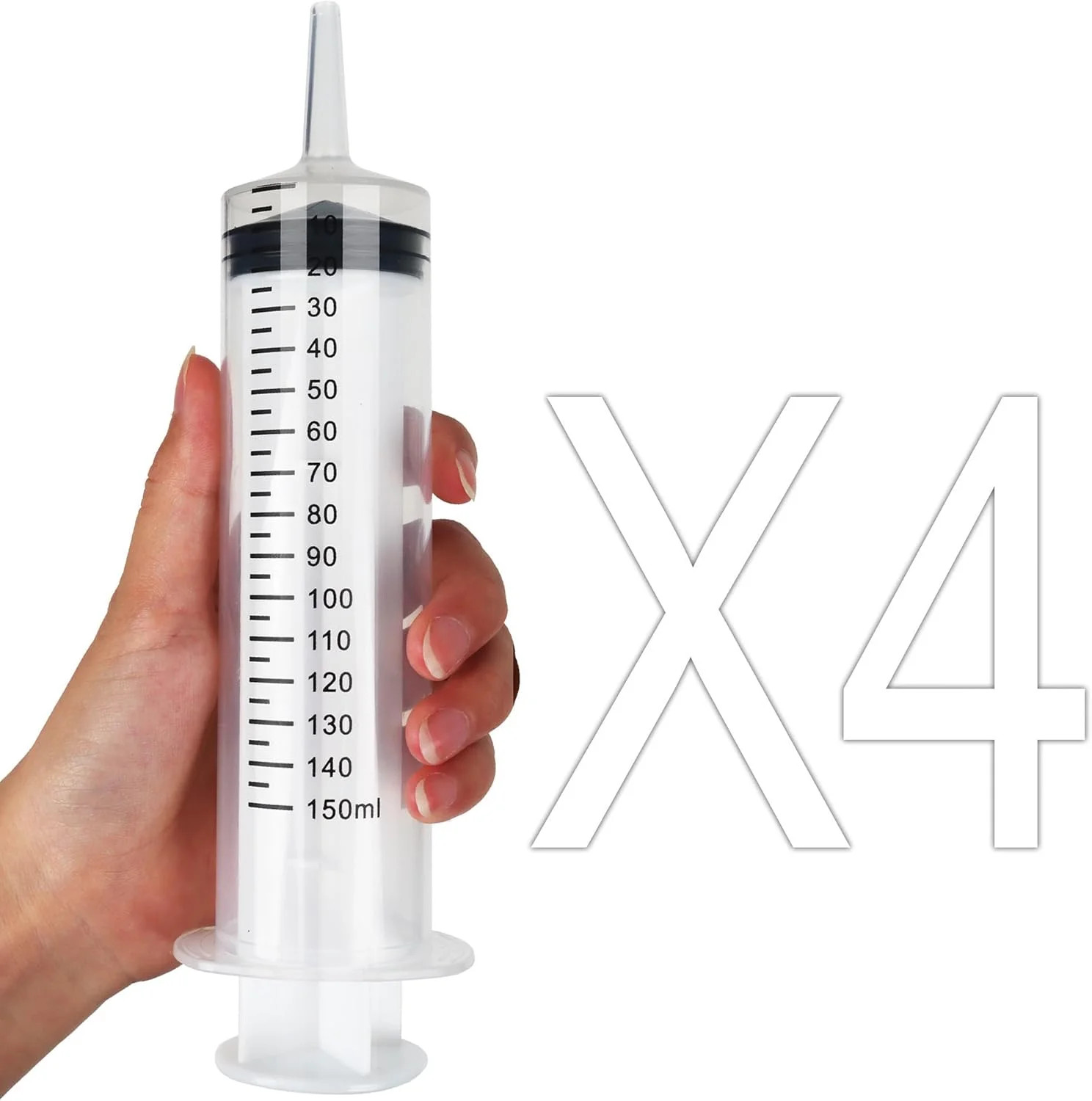 4Pack 150ml Large Syringe for Liquid – Big Plastic Syringes for Thick Liquids