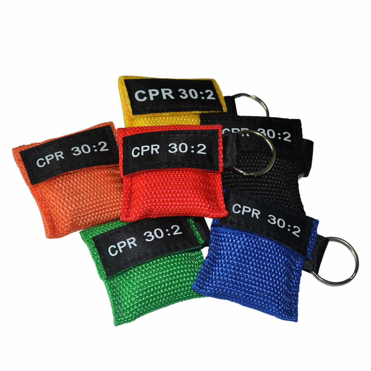 300pcs CPR Mask Random Color Keychain Pouch One-way Valve Respirater First Aid