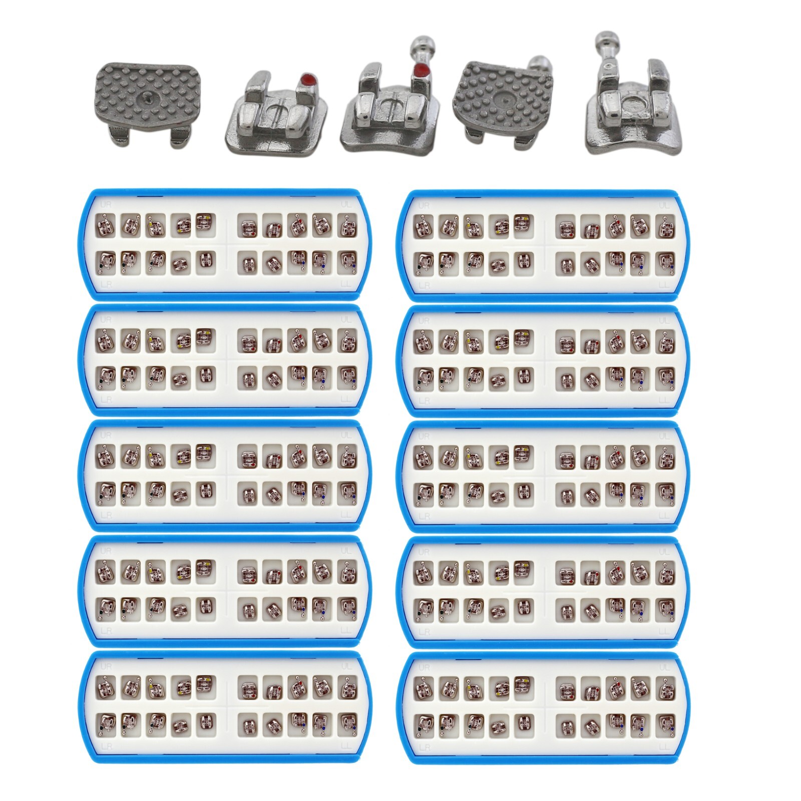 Creative Dental Orthodontic Brackets Braces Metal Mini MBT 022 345 Hooks 10 Kits
