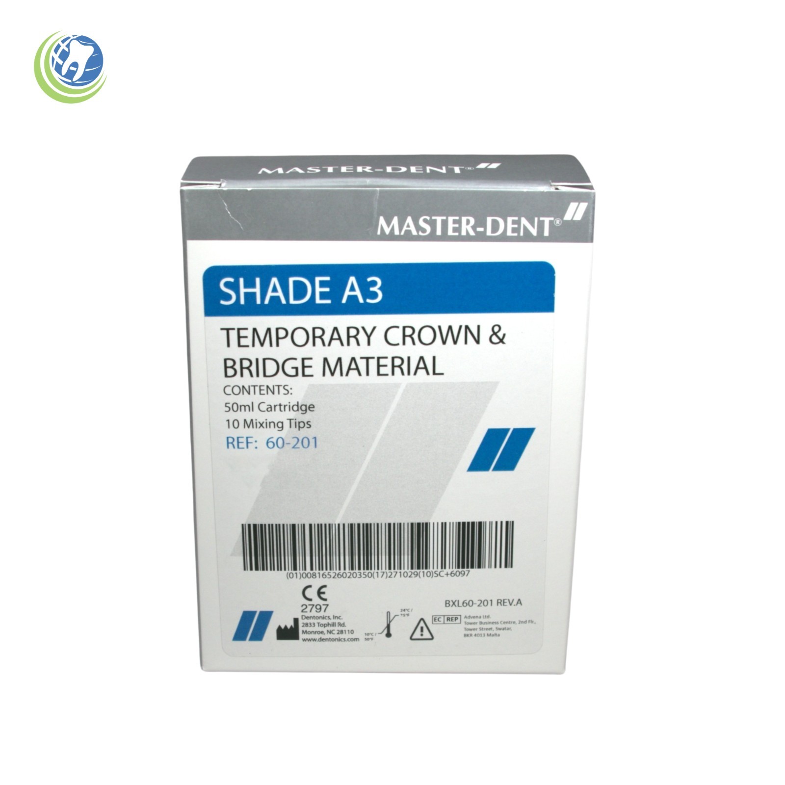 Temporary Crown & Bridge Material Shade A3 Automix 50ml Cartridge Dental