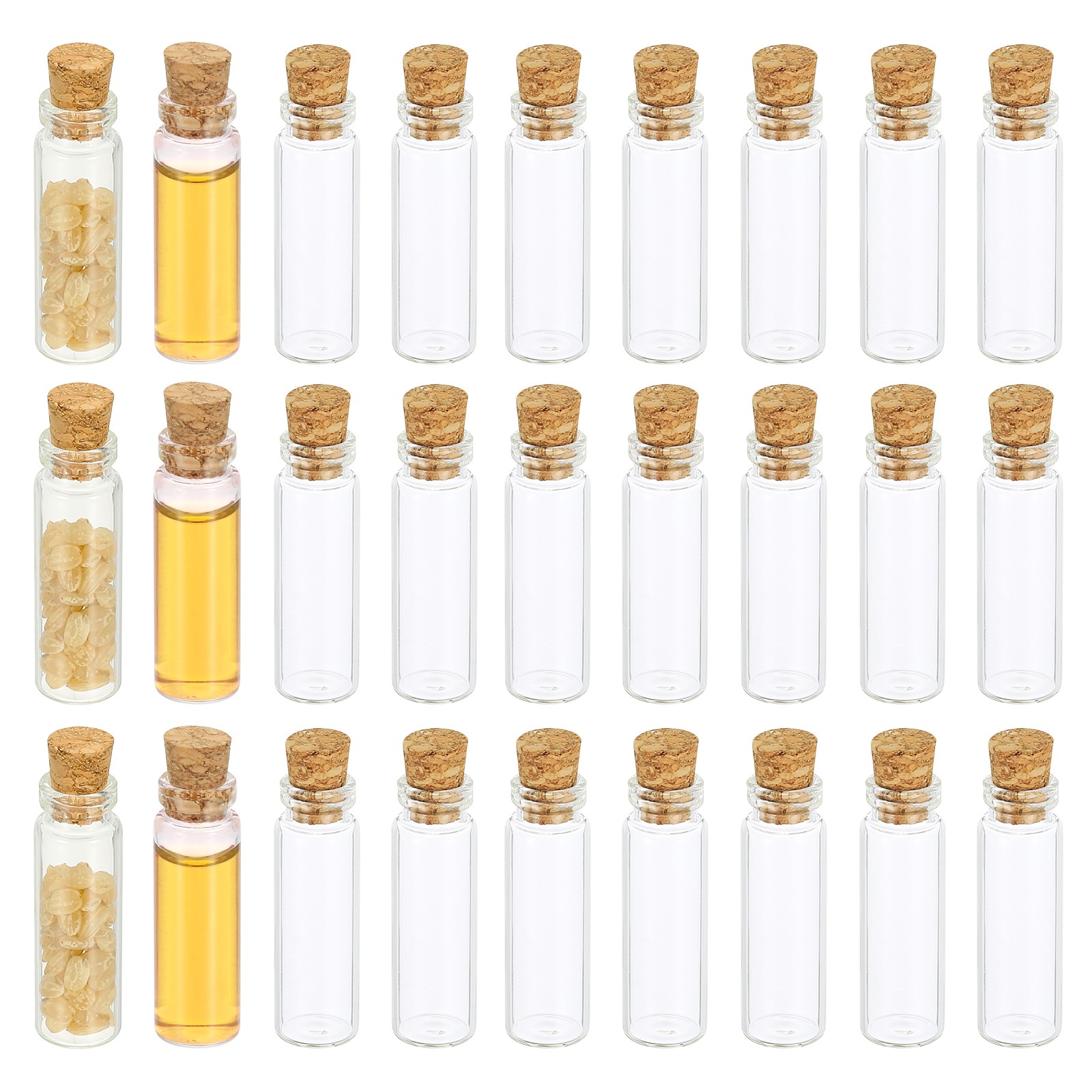 2ml Tiny Glass Bottles Vials 20Pcs Mini Clear Bottles Glass with Cork Stoppers