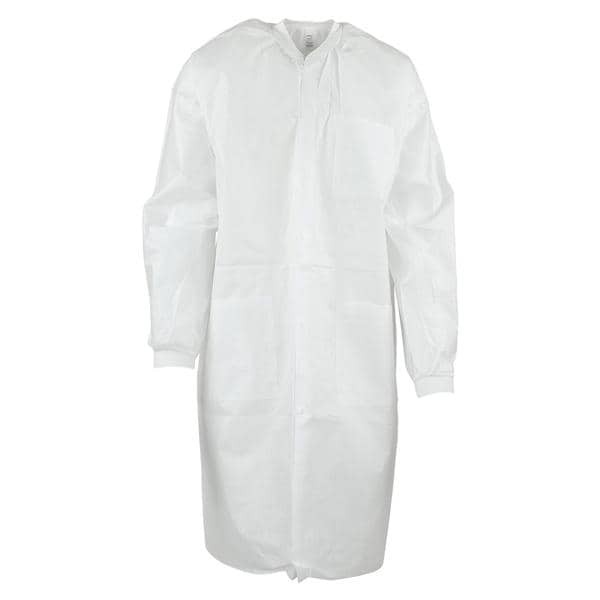 ValuMax 3660WHM-K Lab Coats Safe Knit Cuffs White Medium 3/Pk