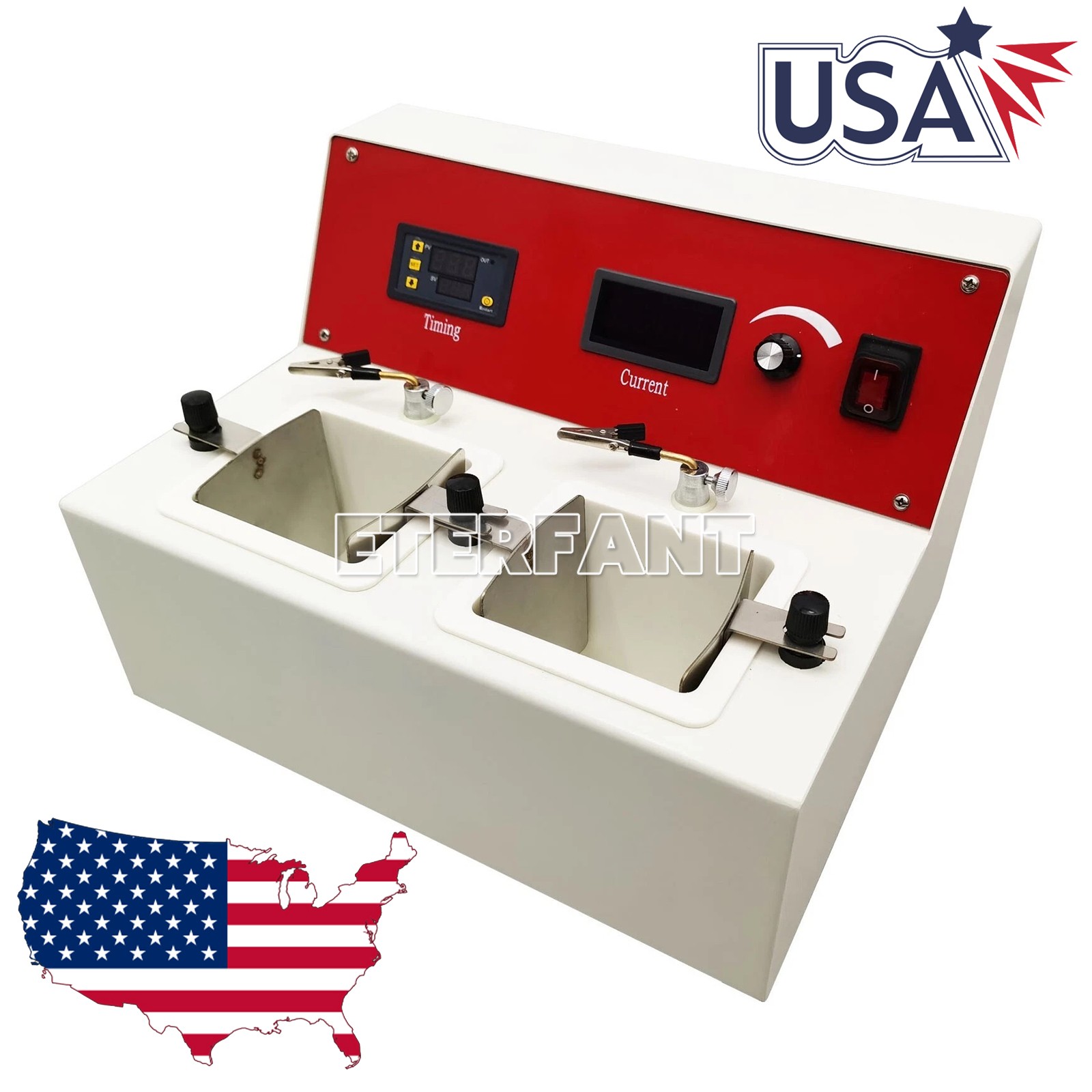 Dental Lab Electrolytic Polishing Machine Unit with Two Electrolytic Cells US