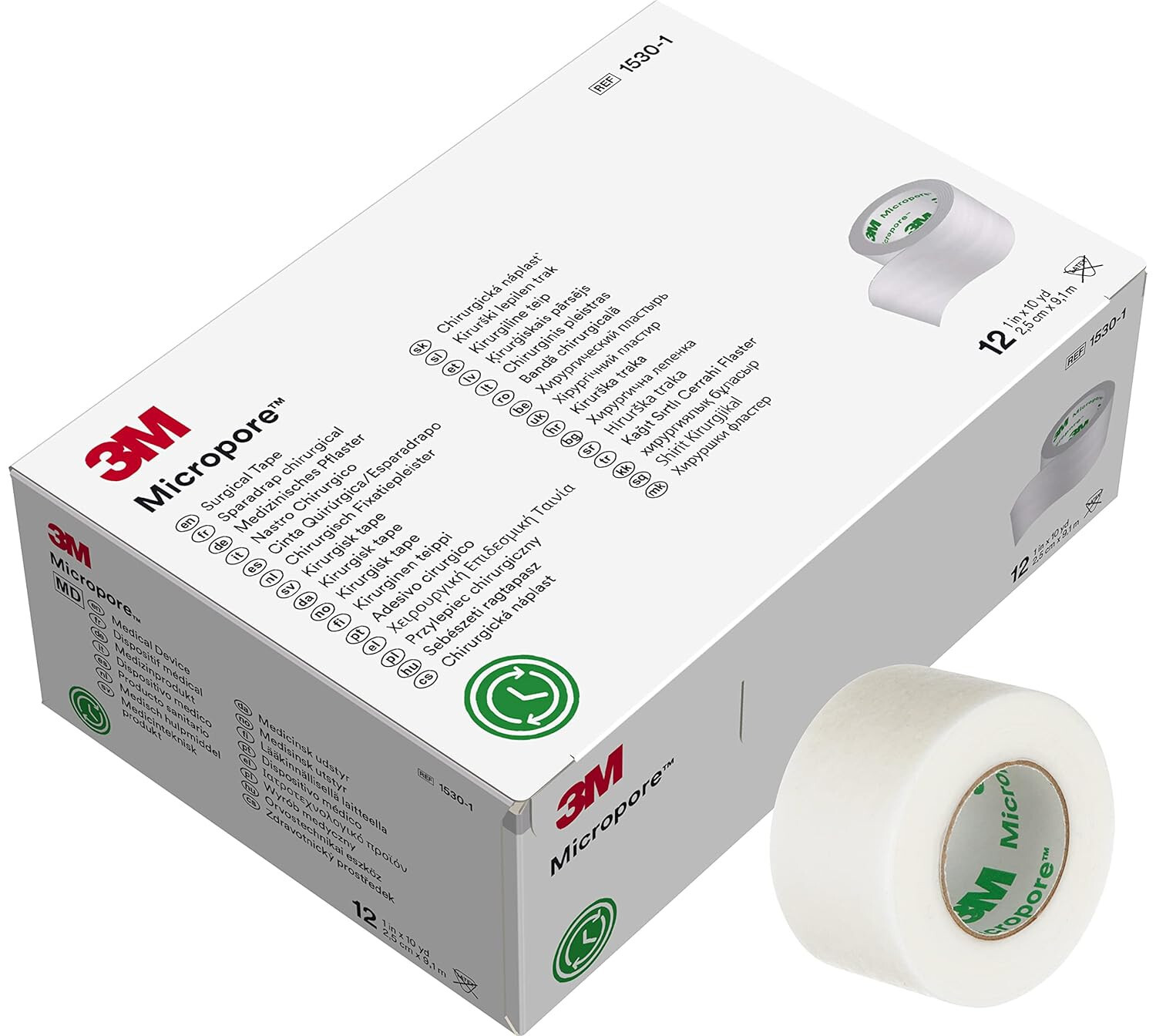 3M Micropore Surgical Tape – 1530-1 (2.5cm x 9.1m) *LOT of 12 Rolls*