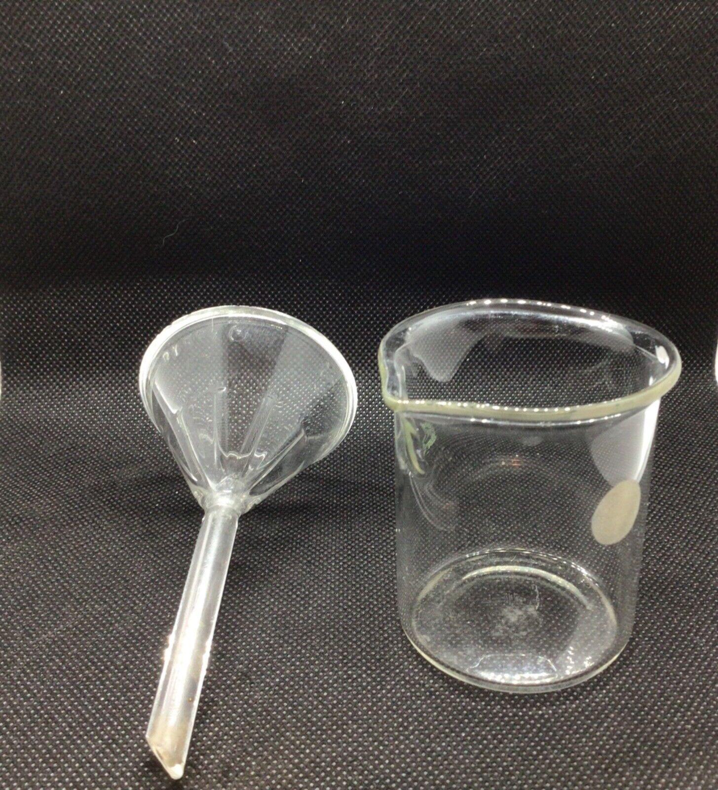 Vintage Pyrex medical 60 Deg. funnel & pour cup