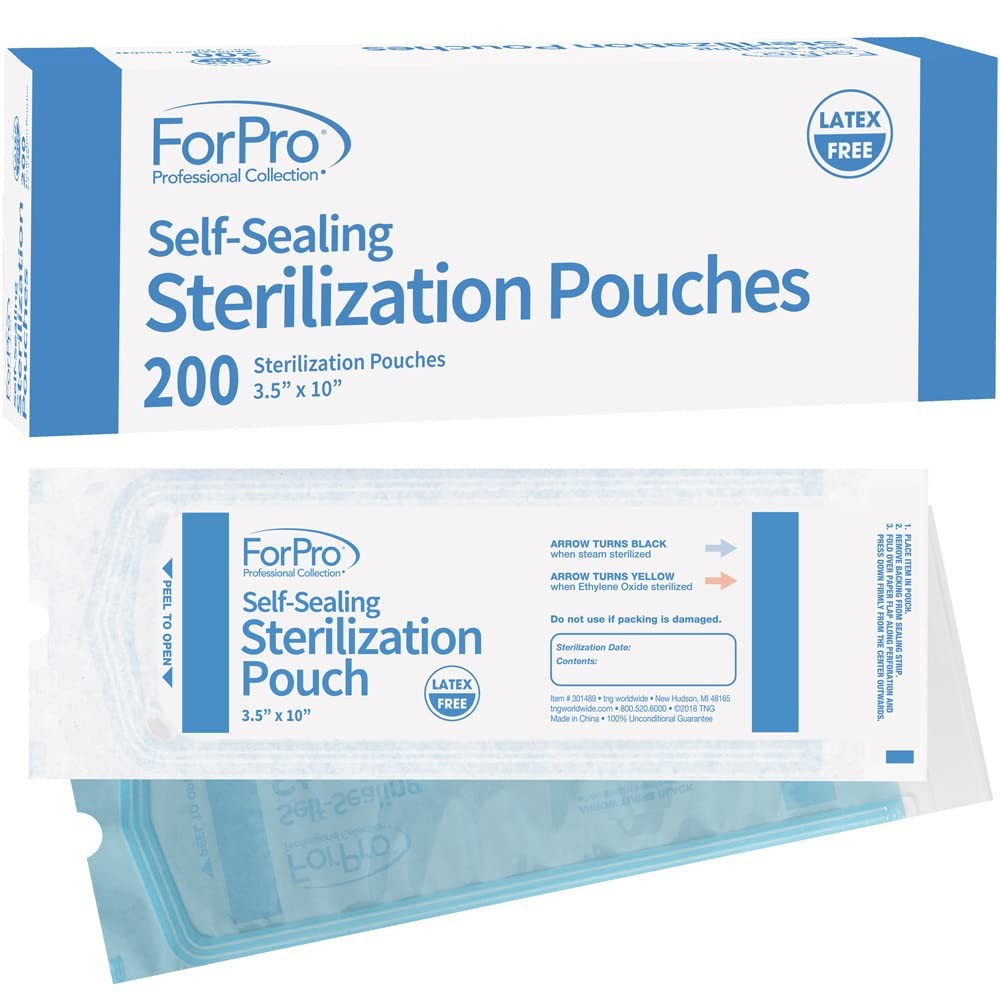 Self-Sealing Latex-Free Professional Sterilization Pouches 200-Count Pack