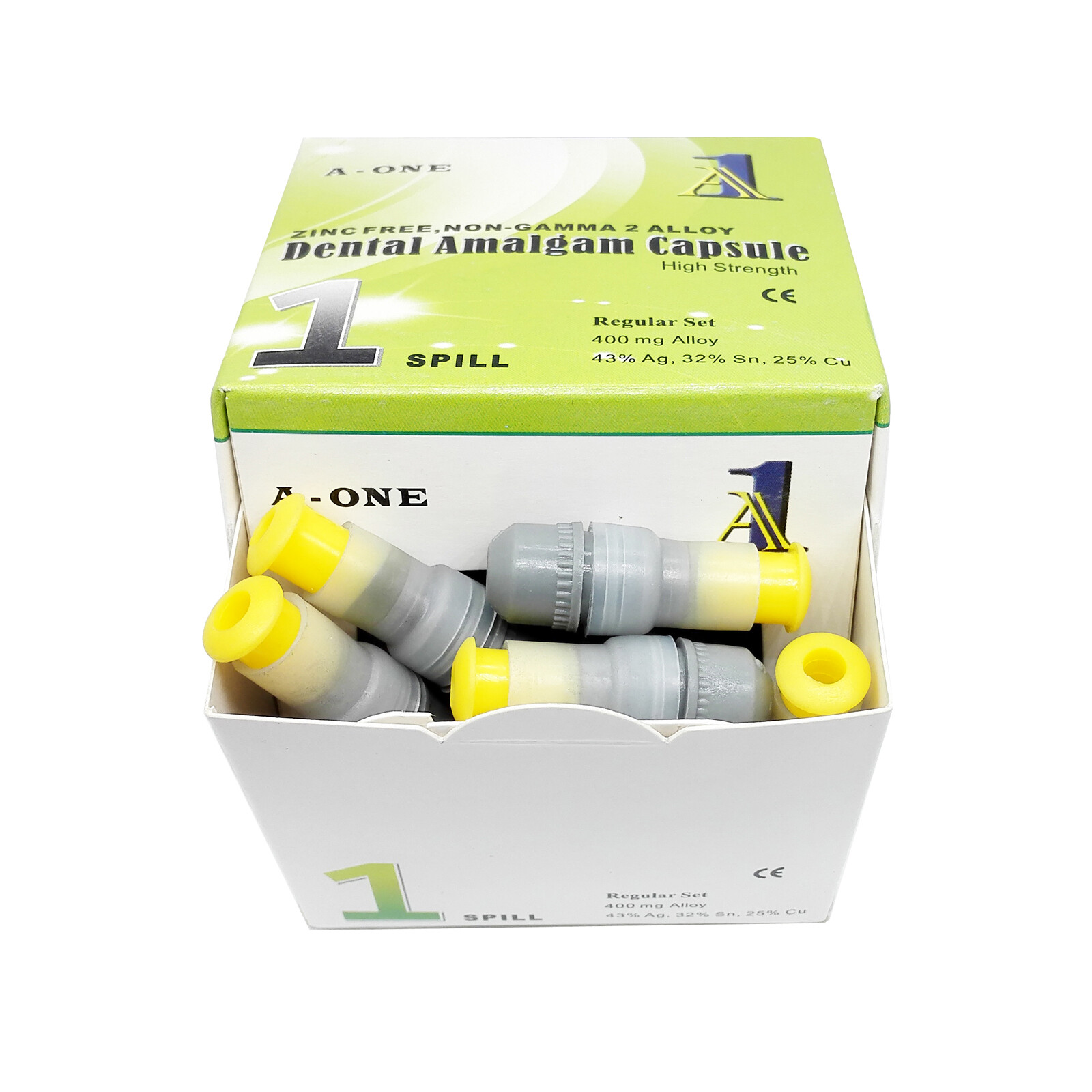 Dental Alloy Amalgam, 1 / 2 / 3 Spill Regular Set, 500 or 50 Capsules, Zinc Free