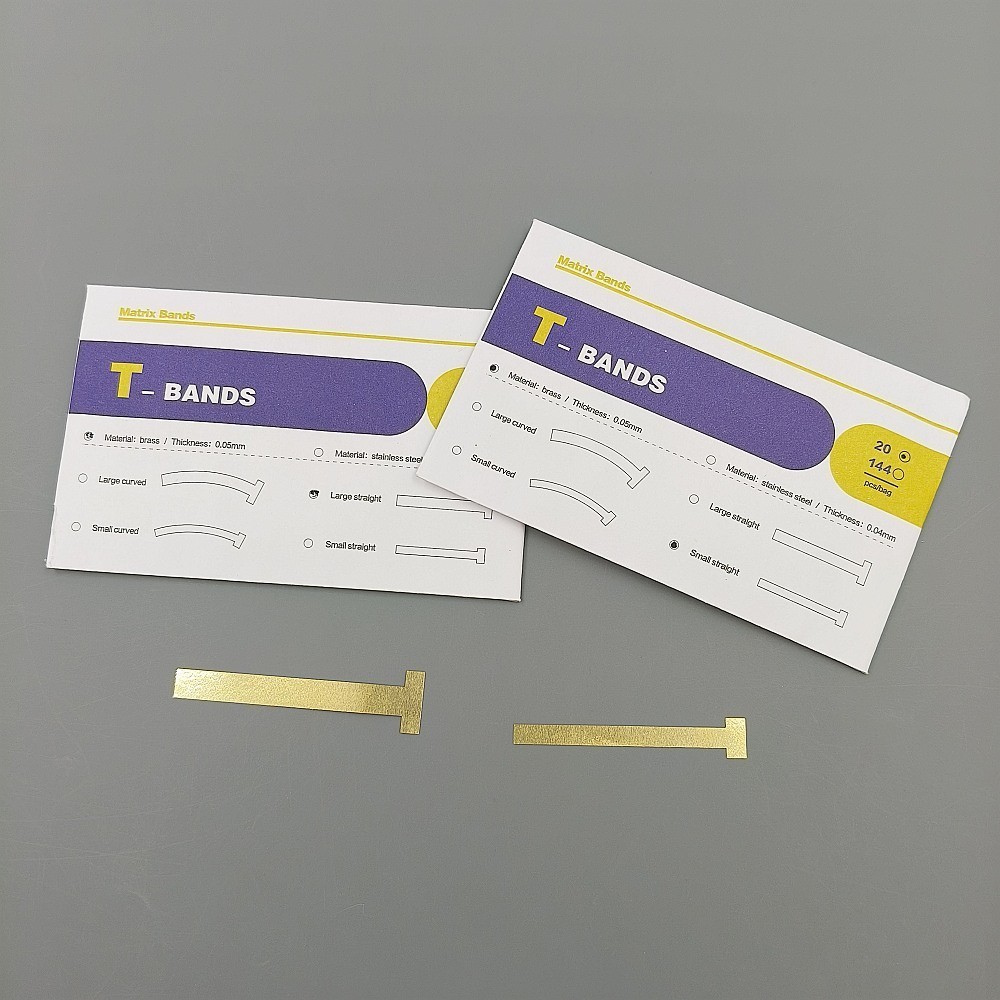 Dental Matrix T Bands Brass Small Large Straight Curved Operatory Restorations