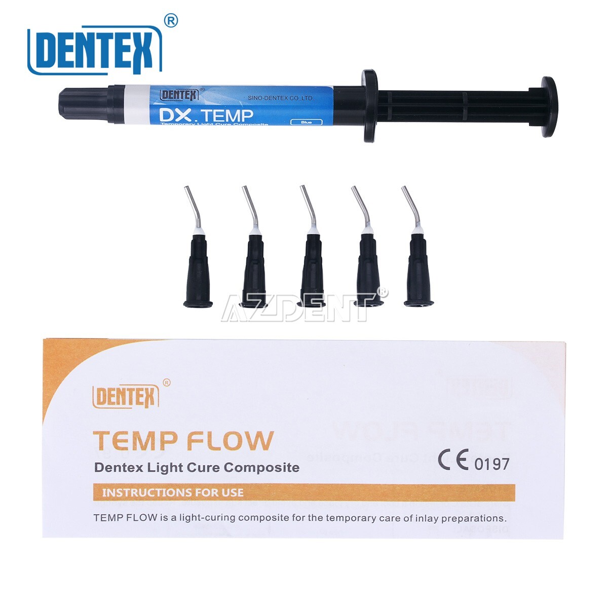 Dental Light Cure Flowable Composite Resin Medium Flow/Blue Temp Resin Dentex