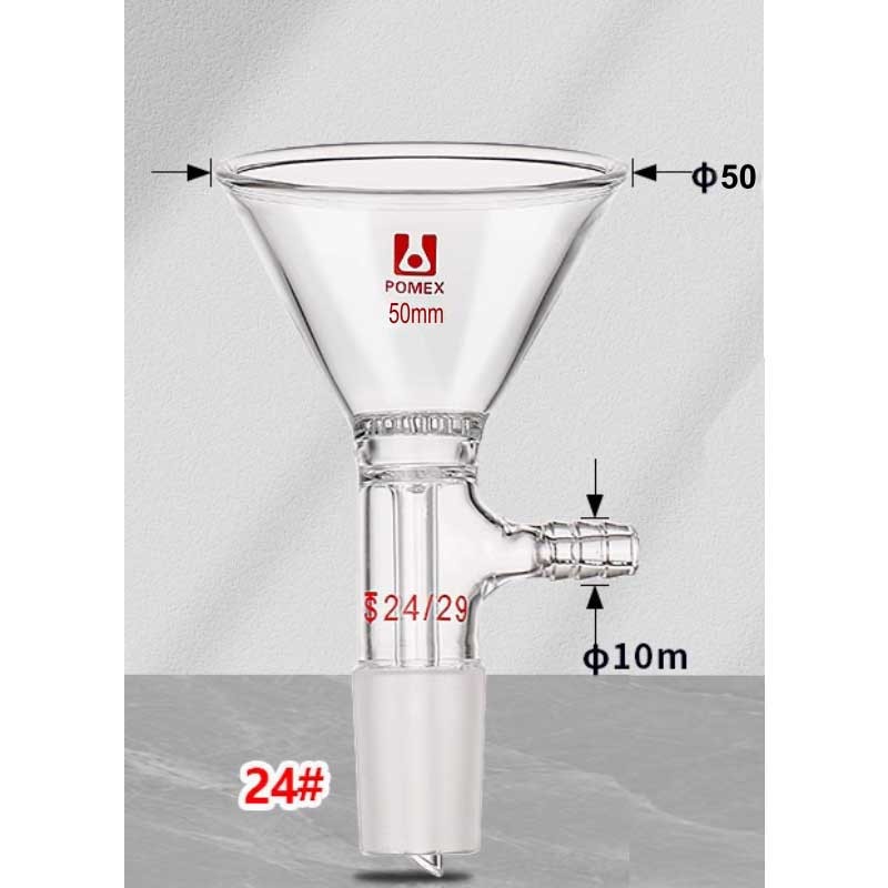 50mm(24/29) Transparent Glass Filter Funnel with Standard Joint Lab Glassware