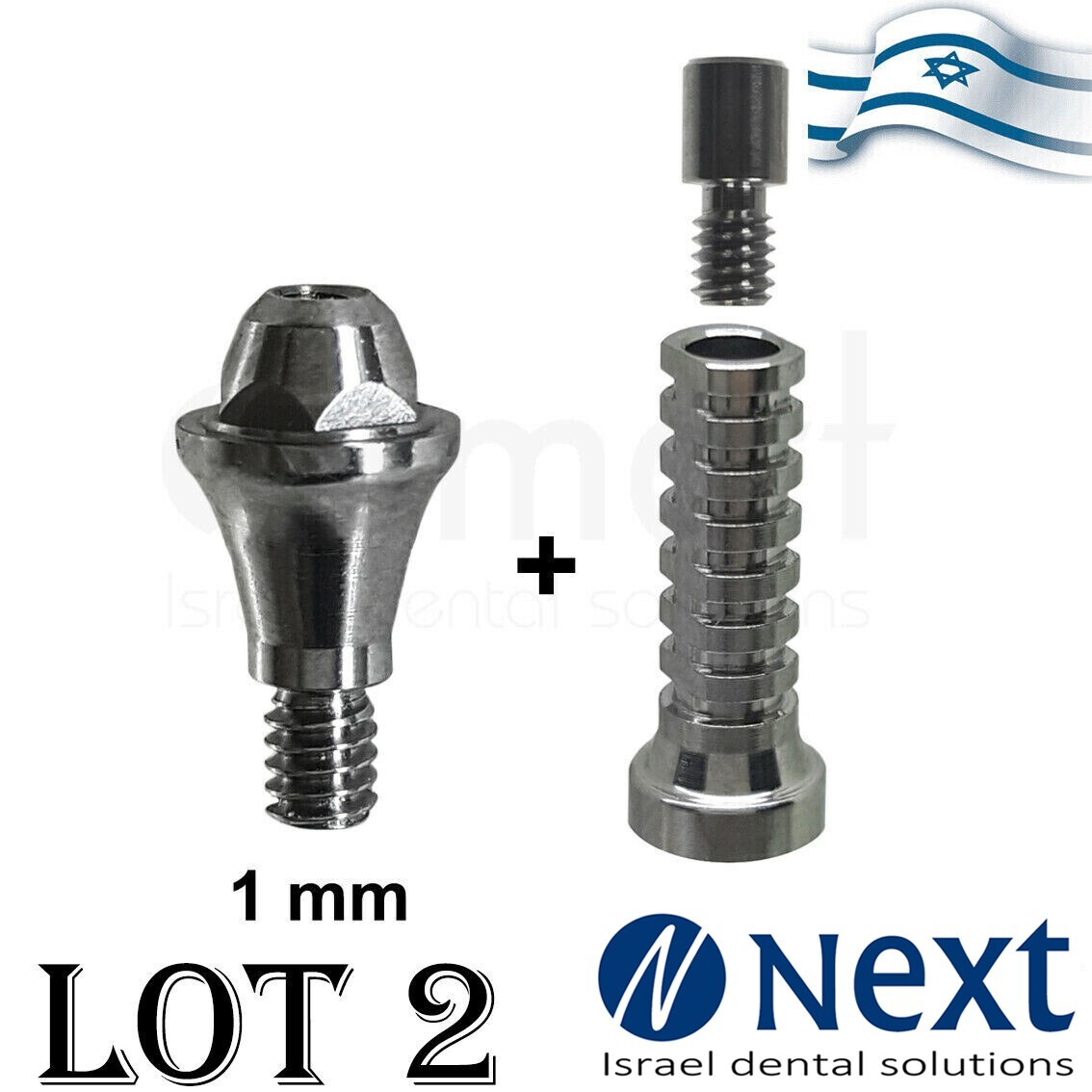 LOTx2 Straight Multi Unit Implantium Fit Titanium Sleeve 1 mm