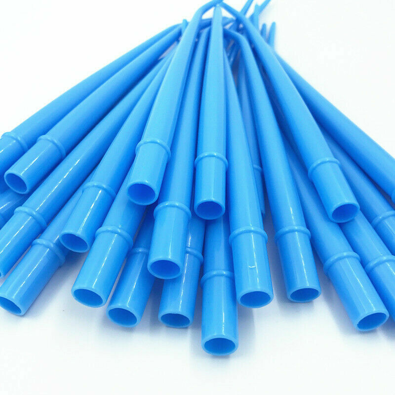 50~1000Pcs Dental Standard Orifice Surgical Aspirator Suction Tips 1/4 Blue