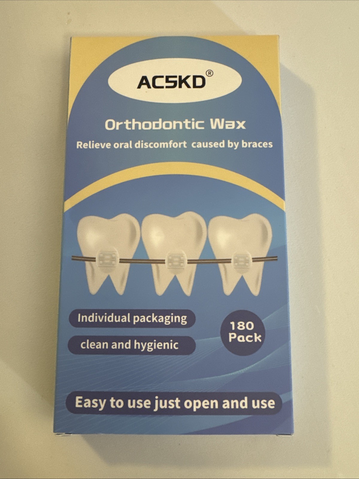 Lot Of 4 Boxes, Acskd Orthodontic Wax For Braces, 180 Package, Strawberry & Mint