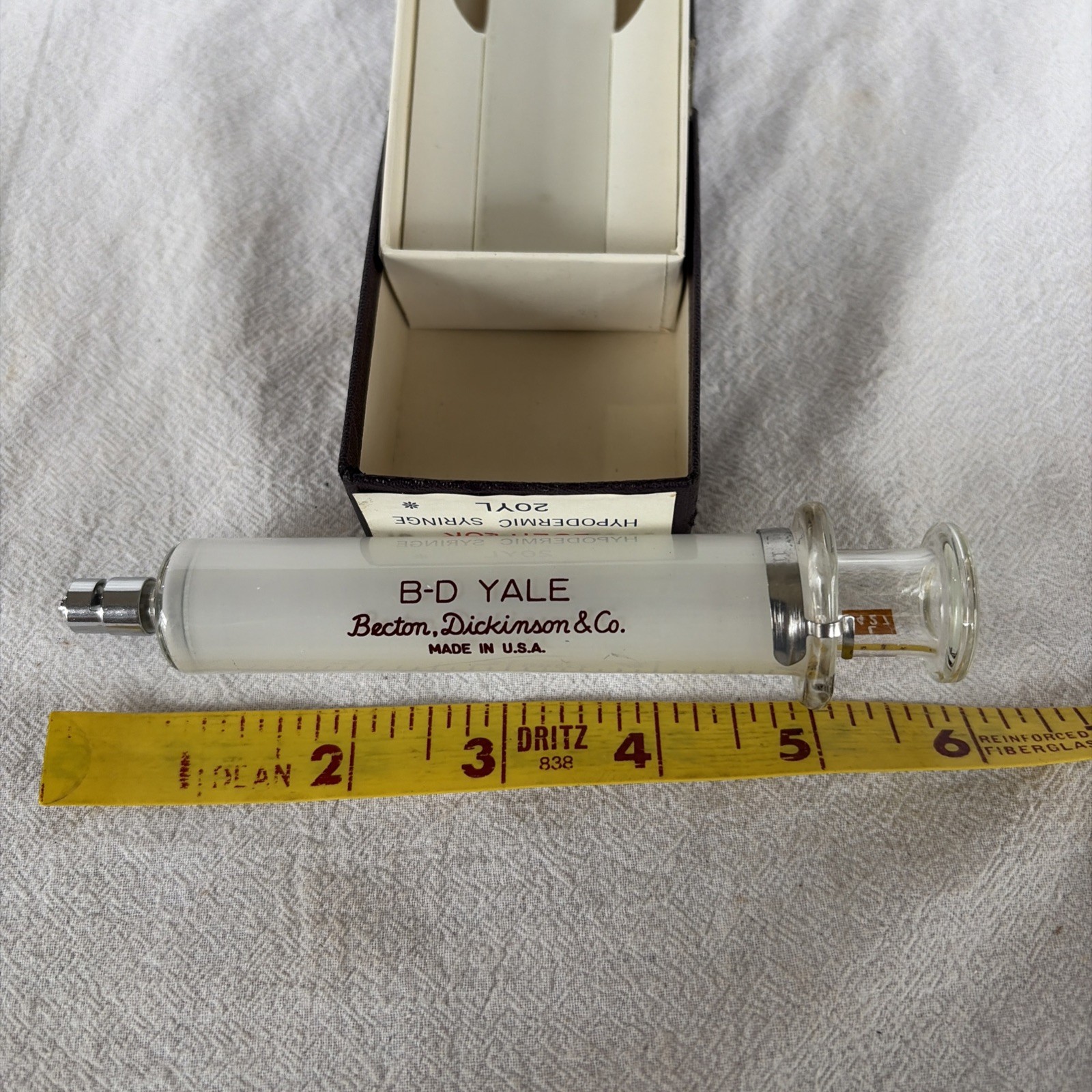 BD Multifit 20cc Glass Hypodermic Syringe Metal Tip Reusable Becton , Vintage