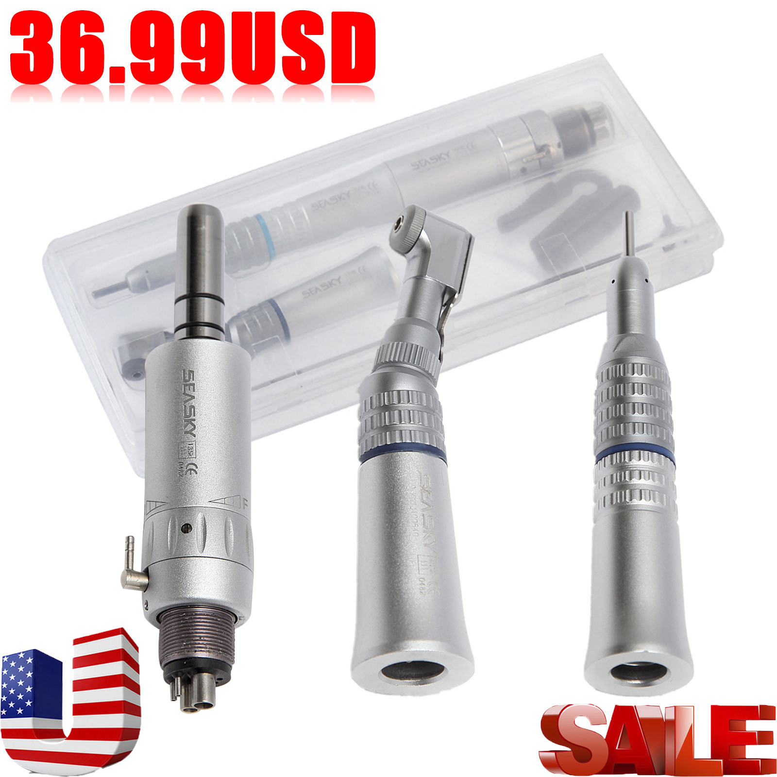 Dental Slow Low Speed Handpiece 4-Hole Contra Angle Straight E-type Motor SK-X3