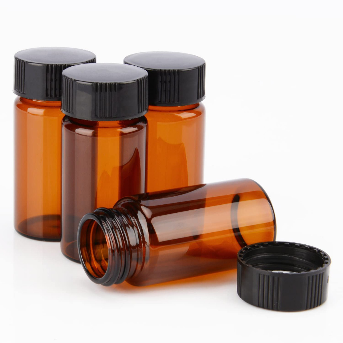 10pc Tiny Empty Clear/Brown Glass Vials Bottles 2/3/5/10ml Travel Sub Containers