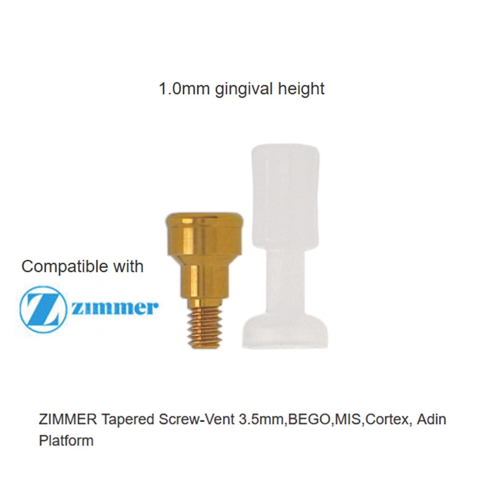 US Locator Abutment W/Male cap Inserts for Zimmer TSV /Biohorizon 3.5mm Mis ABT