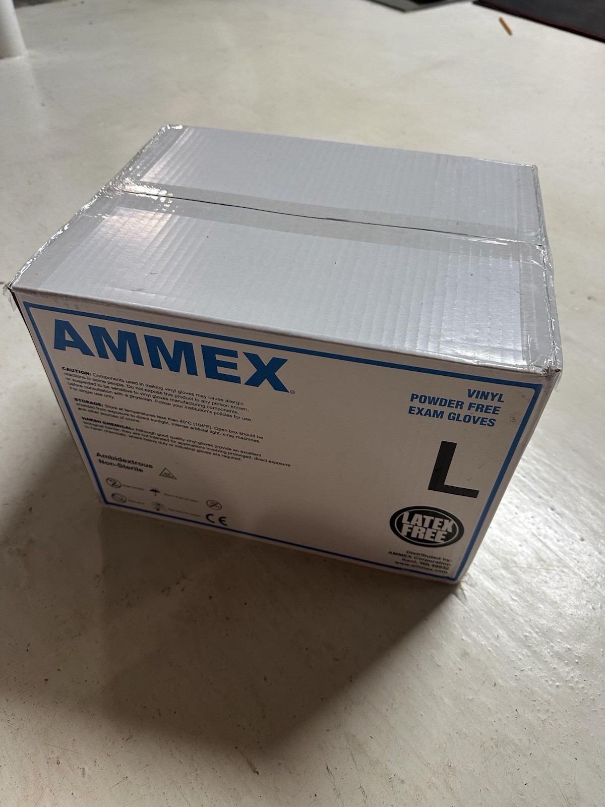 1000 (10 Boxes) AMMEX L Large Professional Vinyl Exam Gloves Latex Powder Free