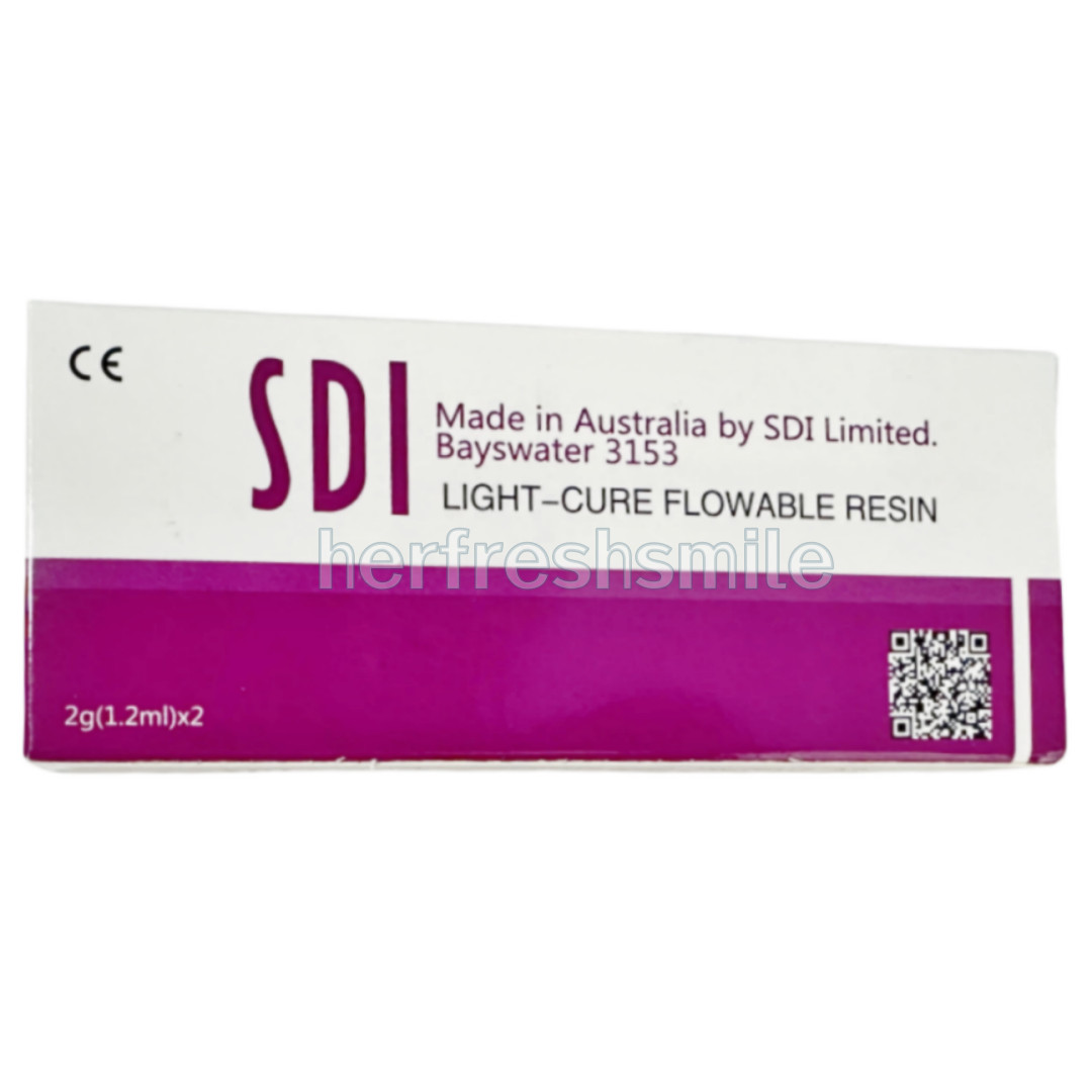 Dental SDI Light-Cure Flowable Curing Composite Resin 2 Syringe+10 Tips/Box